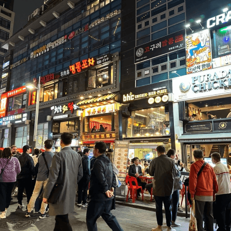 チキンを買ってホテルで夜食パーティー